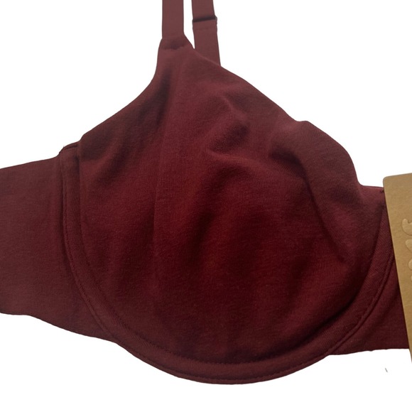 SKIMS Cotton Jersey T-Shirt Underwire Bra Sangria 42B - Picture 4 of 9